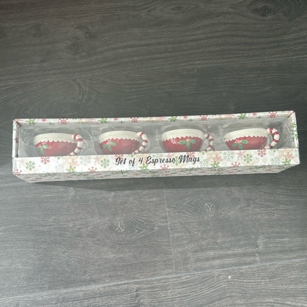 Set of 4 Holiday Espresso Mugs